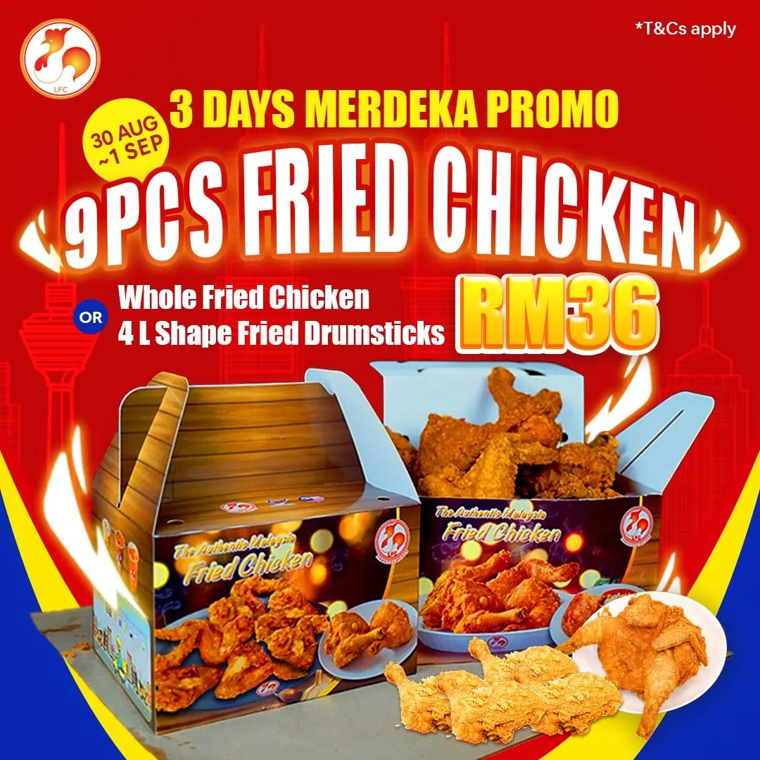 Lims Fried Chicken 3 Days Merdeka promo 2024