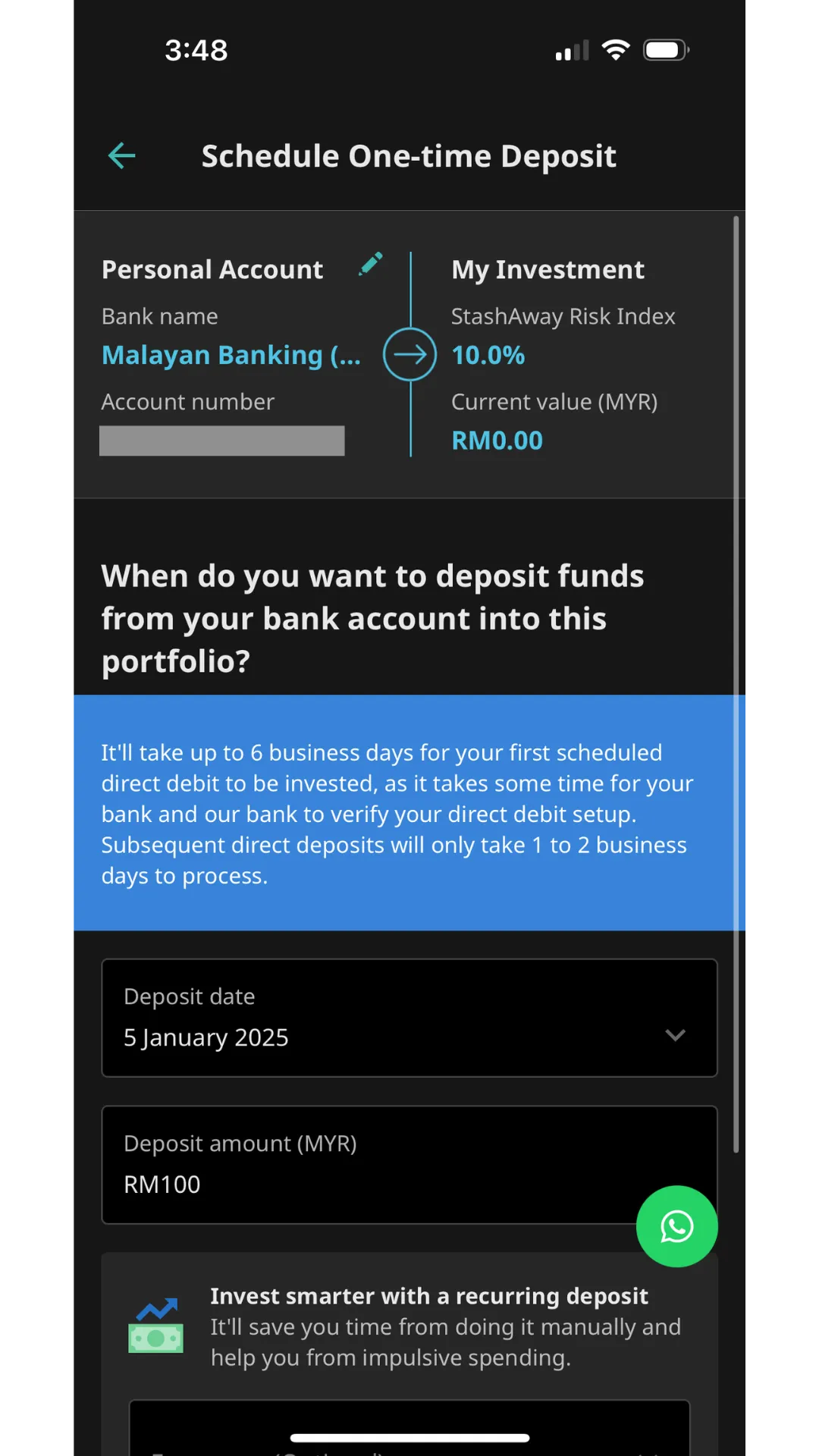Reviewing your bank details
