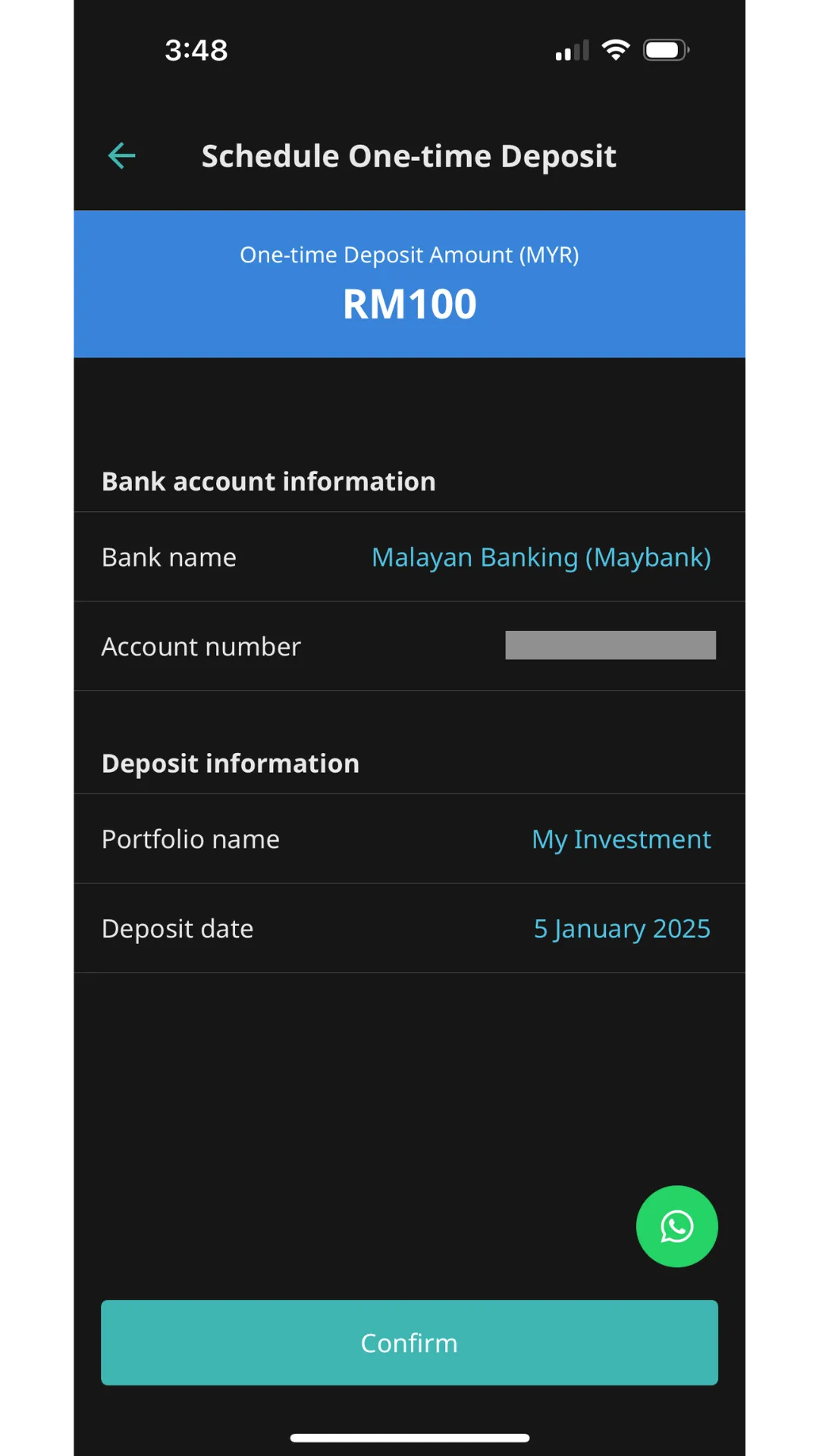 Review of your banking details