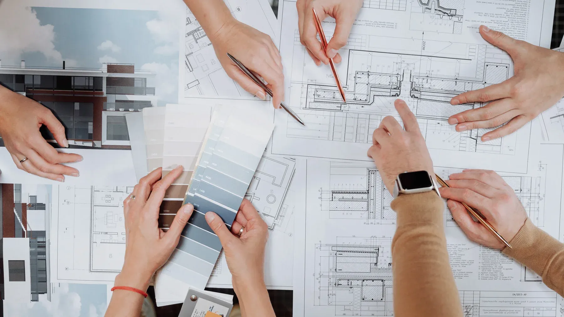 Multiple architects working on a project