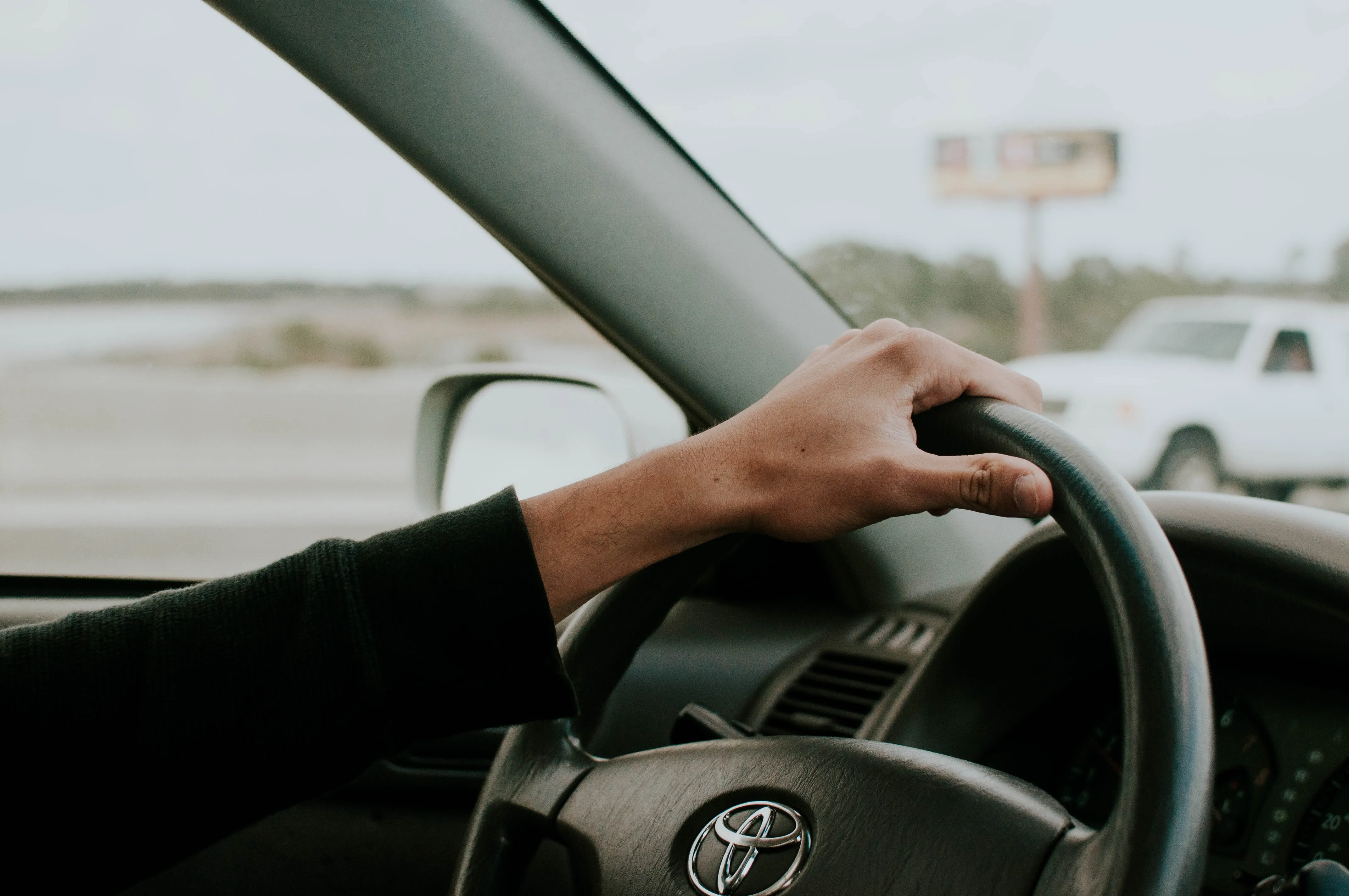 Test driving or driving a car