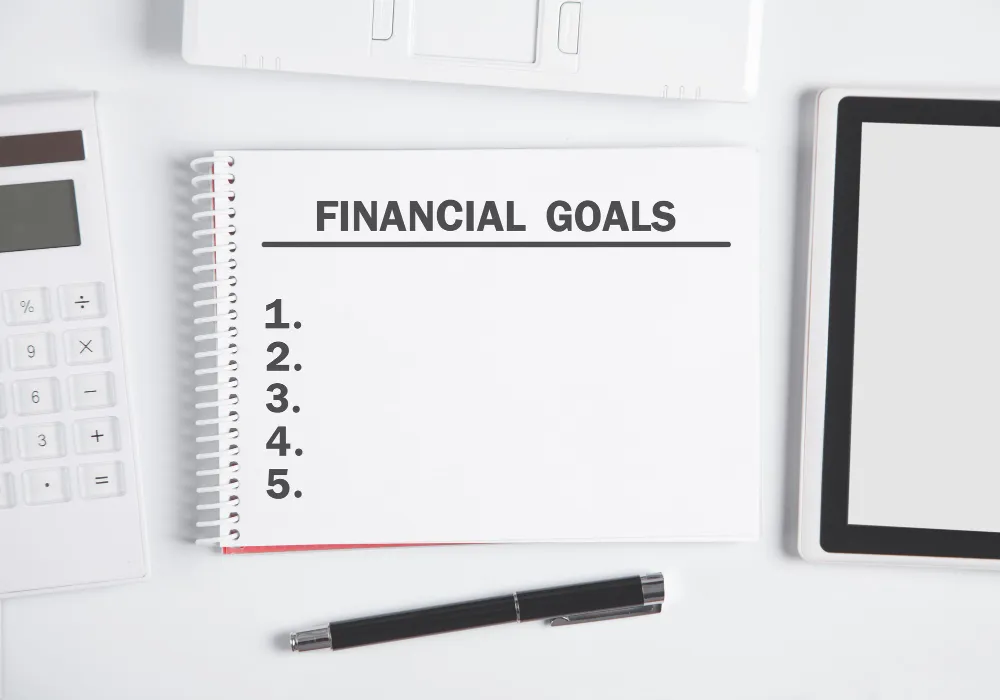Financial goals notepad