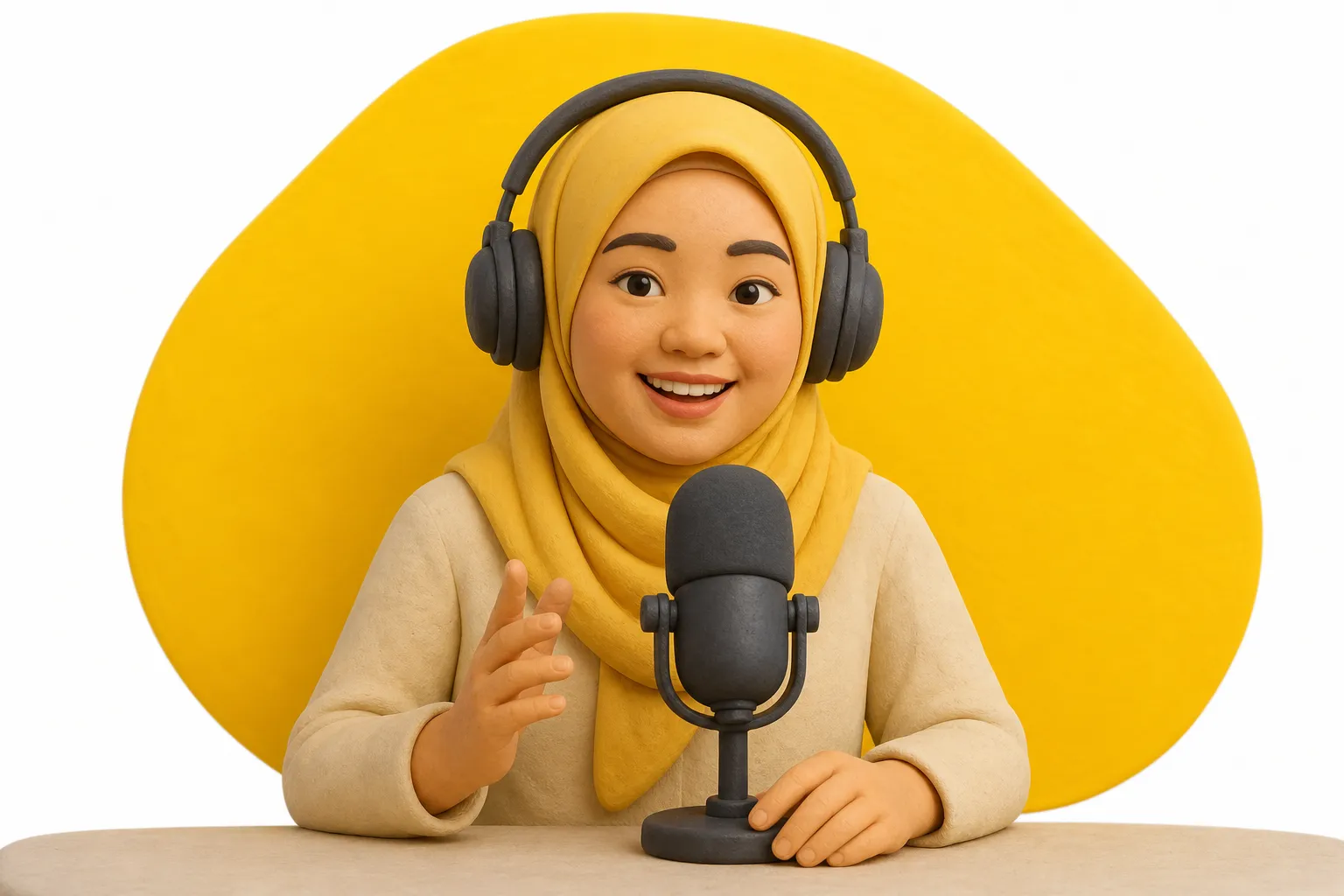 A clay podcast microphone